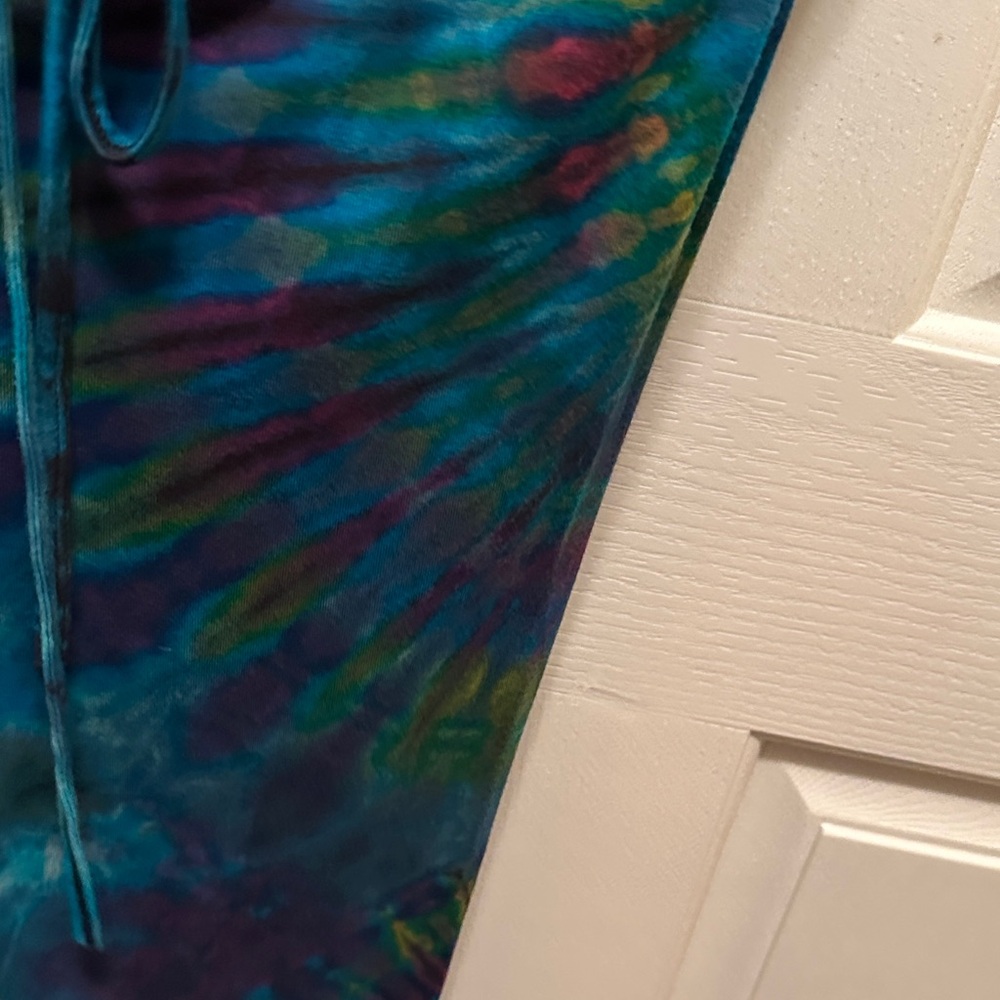 Kathmandu Imports Soft Knit Tie-Dye Sleeveless Jumpsuit - Teal Multicolor - Picture 7 of 9